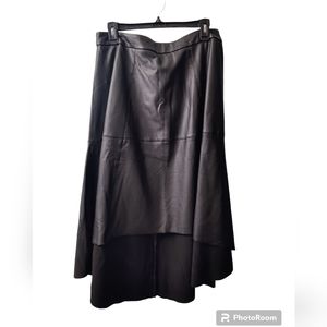 Black Faux Leather mod x Hi Lo Western Skirt Size 12 NWOT